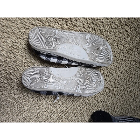 Tommy Bahama Womens Size 7 Canvas Memory Foam Casual Shoe Black Cream Preloved - Picture 13 of 16